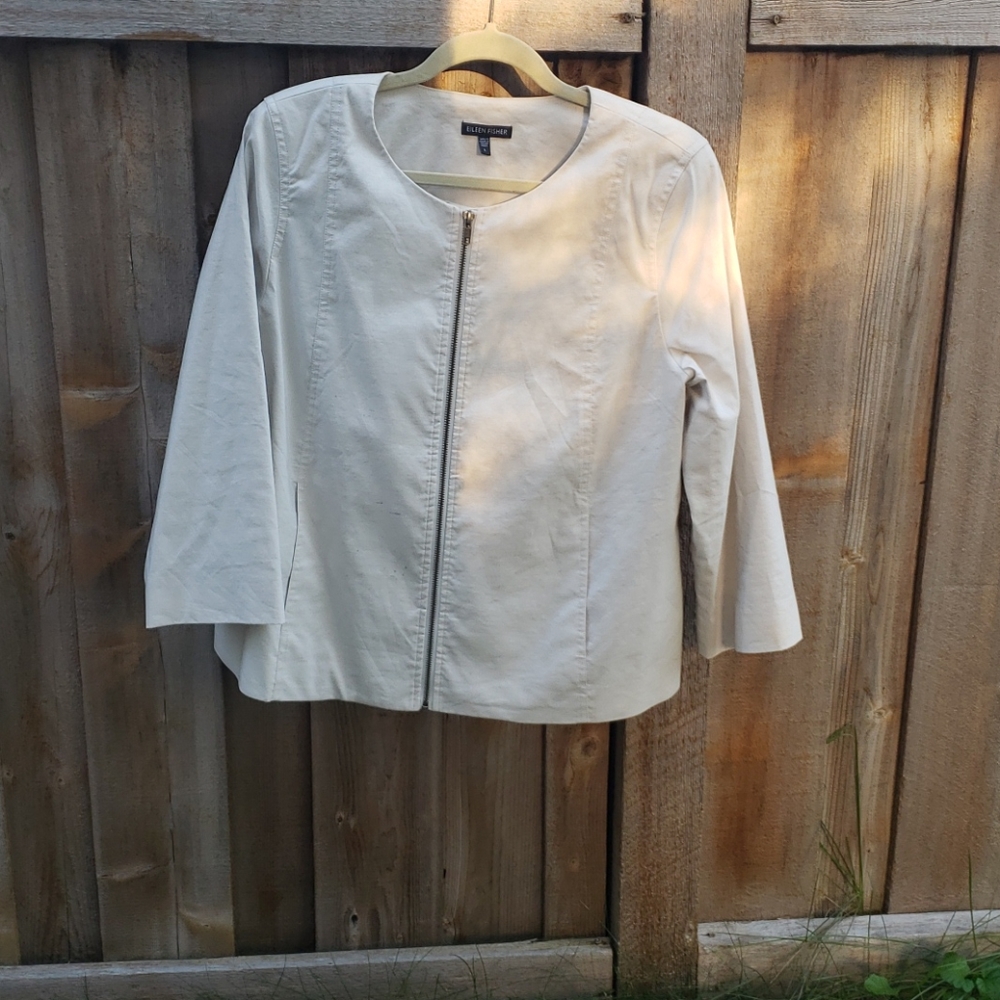 Eileen Fisher raime silk lined jacket in ivory